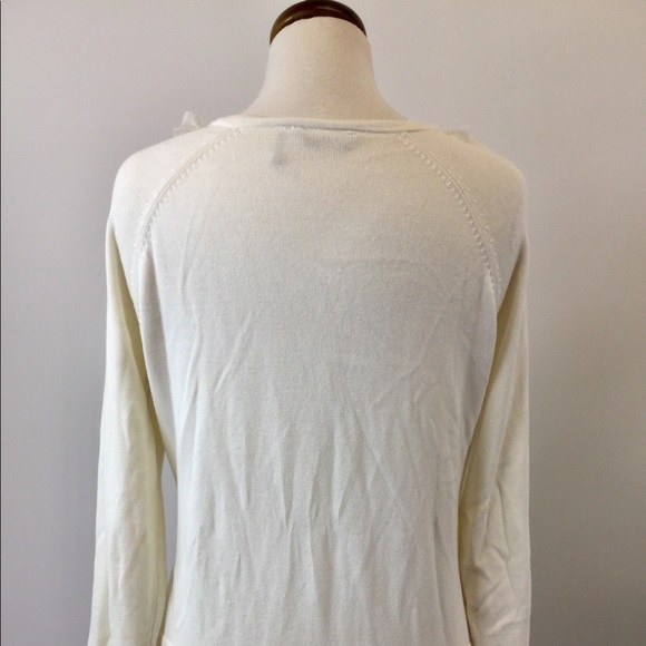 Daisy Fuentes White Ruffle Cardigan Size XL (B-68) - Picture 2 of 4